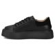 3. Schwarze Damen-Plateau-Sneaker aus Leder, Filippo DP6119