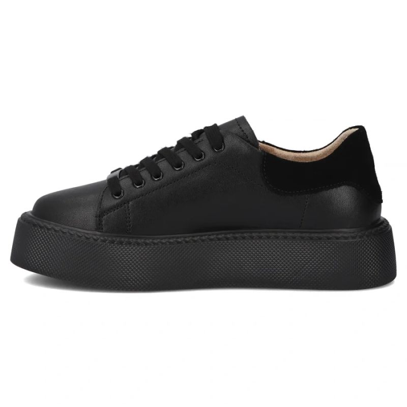 3. Schwarze Damen-Plateau-Sneaker aus Leder, Filippo DP6119