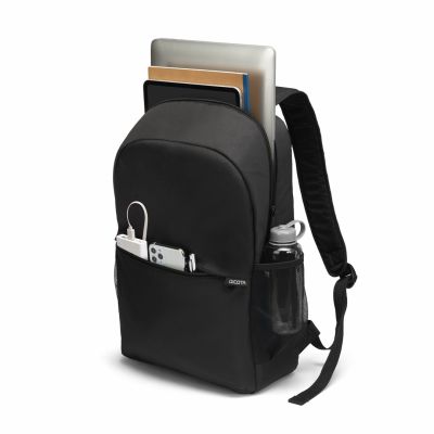3. DICOTA D32086-RPET ONE 15-17,3" Gepolsterter Notebook-Rucksack aus Polyester und PET, Schwarz