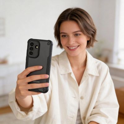 8. Tech-Protect Rugged Shield Case für Samsung Galaxy A37 5G – Transparentes Schwarz
