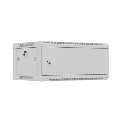 6. LANBERG Wandregalschrank 19" 4HE 600x450 GRAU METALLTÜR (FLACHVERPACKT)
