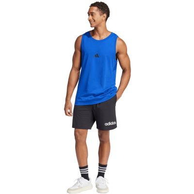 7. adidas Essentials Tanktop für Herren mit kleinem Logo, blau, JE8978