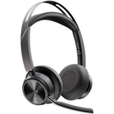252. POLY Voyager Focus 2 Microsoft Teams-zertifiziertes USB-CC-Headset + USB-C/A-Adapter + Ladeschale
