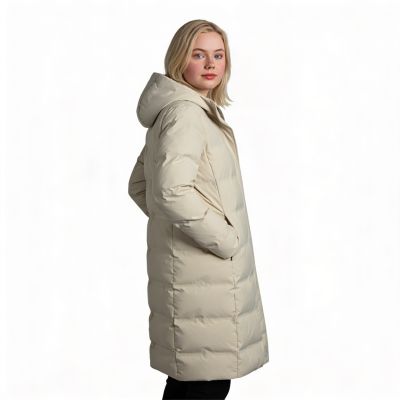 13. CMP Damen Lange Winterjacke Isolierter Wasserdichter Mantel Beige (34K0096/A238)