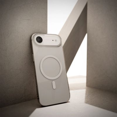10. Puro Lite Mag TPU+PC Hülle kompatibel mit MagSafe für iPhone 17 Air - Transparent mit weißem Ring