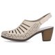23. Rieker W RKR49B beige Leder High Heel Sandalen