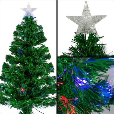 2. Dekorativer Weihnachtsbaum aus Glasfaser, mehrfarbig, 90 cm