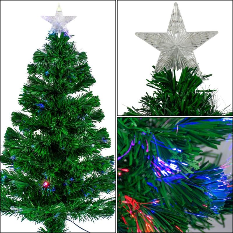 2. Dekorativer Weihnachtsbaum aus Glasfaser, mehrfarbig, 90 cm