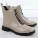 3. Damen-Ankle-Boots aus Lackleder in Beige, D&A S.Barski Premium Kollektion MR52-108