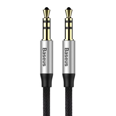 Baseus Yiven M30 Stereo-Audiokabel AUX 3,5 mm Mini-Klinkenstecker 1,5 m silber-schwarz (CAM30-CS1)