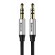 Baseus Yiven M30 Stereo-Audiokabel AUX 3,5 mm Mini-Klinkenstecker 1,5 m silber-schwarz (CAM30-CS1)