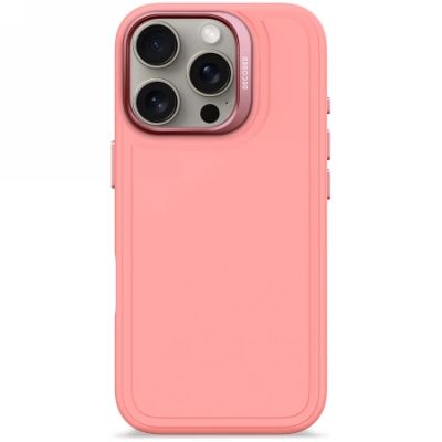Decoded Antimicrobial Silicone Stacks Backcover Case mit MagSafe für iPhone 16 Pro – Pink