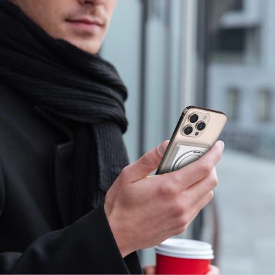 3. Dudao K28S 20W PD 5000mAh Powerbank mit MagSafe und Ständer - Silber