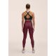 4. CASALL Damen Grafik-Leggings mit hohem Bund, Trainingsleggings, Burgunderrot