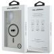 8. Karl Lagerfeld Button Karl Head gedrucktes Logo MagSafe Samsung Galaxy S25 Ultra Hülle schwarz