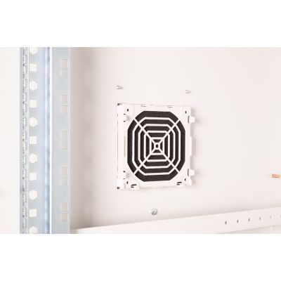 25. Digitus 19" 9U 600x600 Wand-Netzwerkschrank, Volltür, grau, ungeteilt, montiert, IP55, 100 kg