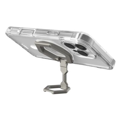 4. Schutzhülle und magnetischer Ringständer für iPhone 16 Pro Max, kompatibel mit MagSafe (Eisweiß/Titan)