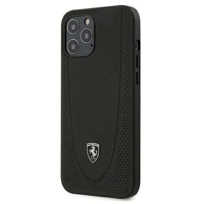 Ferrari FEOGOHCP12LBK iPhone 12 Pro Max 6.7" schwarz/schwarz Hardcase Off Track Perforated