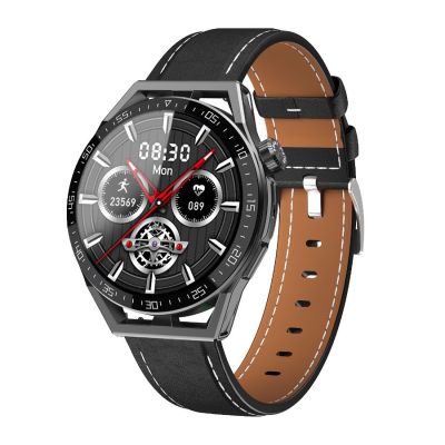 5. Rubicon RNCE88-1 Schwarze Smartwatch – Schwarzes Silikonarmband + Schwarzes Lederarmband