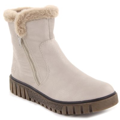 39. Damen-Stiefeletten mit Fellfutter, beige, Rieker Y3481-60