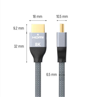 17. Wozinsky HDMI 2.1 Kabel 8K 60 Hz 48 Gbps / 4K 120 Hz / 2K 144 Hz 2 m Silber (WHDMI-20)