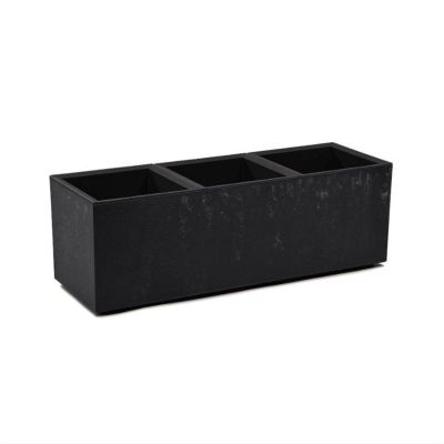 Blumentopf aus Kunststoff, Karo, 90 x 30 x 30 cm, schwarz