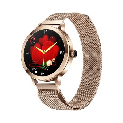 2. VELTORI VT340-1 Damen-Smartwatch, Goldarmband + rosa Silikonarmband