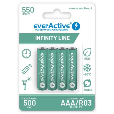 2. EVERACTIVE BATTERIEN R03/AAA NI-MH 550 MAH INFINITY LINE - BLISTER 4 STÜCK EVHRL03-550