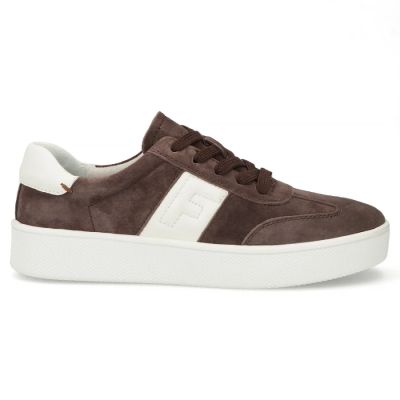 2. Damen-Sneaker aus Leder mit brauner Plateausohle, Modell Filippo DP7533