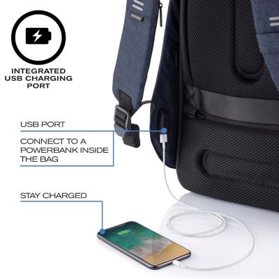 12. XD DESIGN Diebstahlsicherer Rucksack BOBBY HERO REGULAR, Marineblau, P/N: P705.295