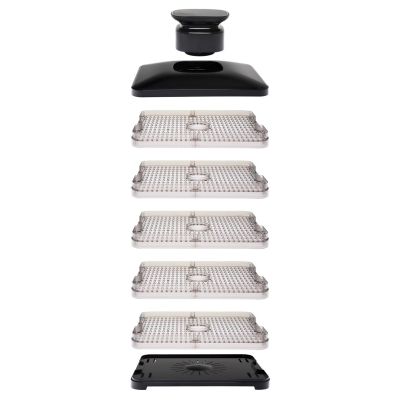 15. ELDOM Trockner für Pilze, Gemüse und Obst SG520, 400 W, Temperaturregelung 35–70 °C, 5 große Trockenschalen (32 x 25 cm), Timer (5–24 Stunden)