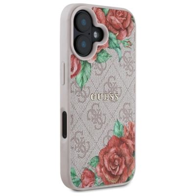 4. Guess GUHMP16SP4ROPEMCP iPhone 16 6,1" Pink/Pink Hardcase 4G Flowers Print MagSafe