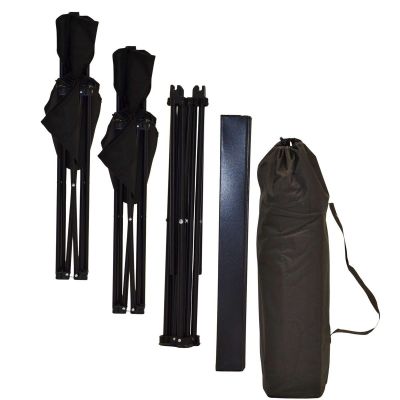 32. Faltbares Touristen-Set 3-in-1 Tisch und 2 Stühle Schwarz Enero Camp