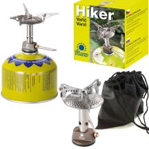 Der leichteste Touristenkocher für Gaskartuschen (Ventil oder Gewinde) HIKER 70 Gramm 2,4 kW