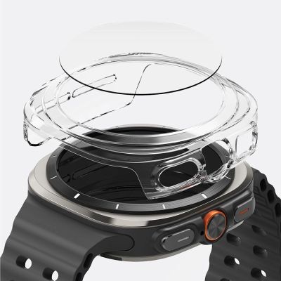 2. Ringke Slim & Tempered Glass Case + Glas-Set für Samsung Galaxy Watch Ultra 47 mm – Transparent