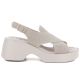 2. Beigefarbene Plateau-Sandalen aus Leder für Damen, Modell S.Barski 7005