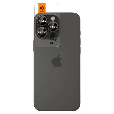 2. Spigen Optik Pro GLAS.TR „EZ FIT“ Kameraschutz 2er-PACK für iPhone 16 Pro / Pro Max – braun