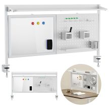 Ergo Office Schreibtisch-Trennwand/Organizer, max. Belastung 10 kg, weiße Tafel, Breite 1116 mm, weiß, ER-301 W