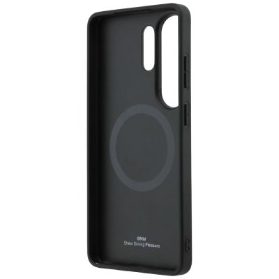 7. BMW Leder-MagSafe-Hülle mit Heißprägung für Samsung Galaxy S26 Ultra – Schwarz