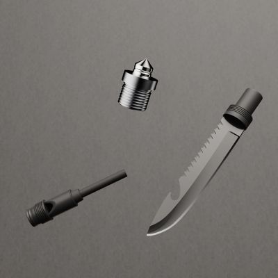 10. Wozinsky WSS-211 Überlebens- und Bushcraft-Schaufel, Multifunktionsmesser, Brecheisen, Feuersteinpfeife, Harpune, 21-in-1 - grau