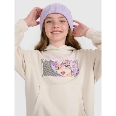 4. Mädchen-Sweatshirt mit Kapuze, offen, 4F 4FJRAW25TSWSF2294-11S