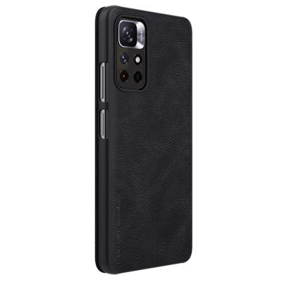 6. Nillkin Qin Case Klapphülle für Xiaomi Redmi Note 11T 5G / 11S 5G / 11 5G (China) / Poco M4 Pro 5G – Schwarz