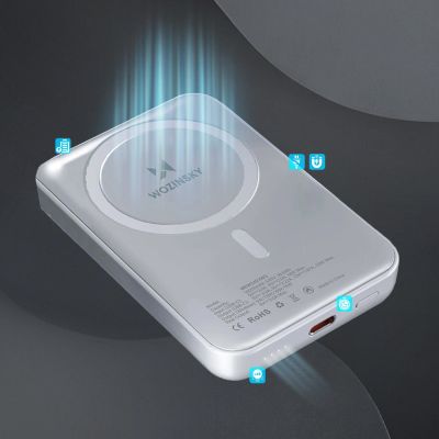 9. Wozinsky WRW349YWS Magnetische Powerbank, 10000 mAh, Weiß