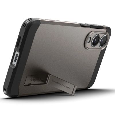 9. Spigen Tough Armor MagSafe Case für Samsung Galaxy S25 Edge - Grau/Schwarz