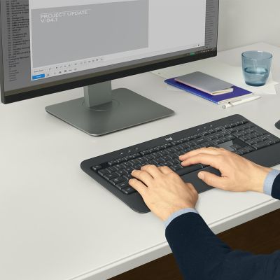 6. Logitech MK540 Advanced Tastatur und Maus (inkl. universeller Funkfernbedienung, QWERTZ-Tastatur, amerikanische und internationale Tastatur, schwarz)