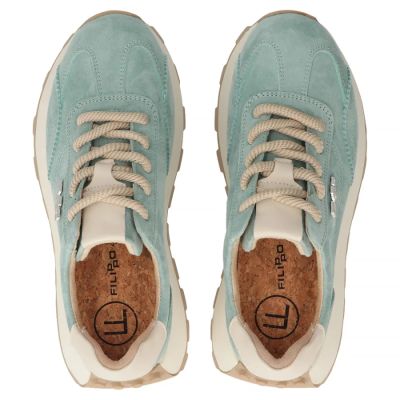 6. Grüne Plateau-Sneaker aus Leder, Modell Filippo DP7498
