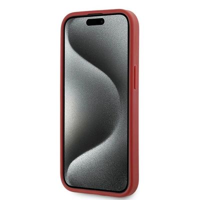 5. Karl Lagerfeld Diagonal Quilted Script Hülle für iPhone 15 / 14 / 13 – rot
