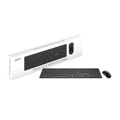 5. MSI FORGE K210 Kabelloses Set mit Tastatur und Maus (inkl. USB-Anschluss) – Heim-/Büro-Set, Schwarz