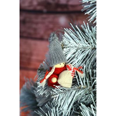 16. Dekorative Puppe mit Tasche, rotes Mädchen, 7,5 cm