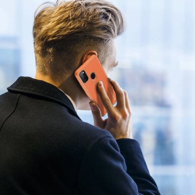 12. Dux Ducis Yolo elegantes Cover aus ökologischem Leder für Samsung Galaxy M30s orange
